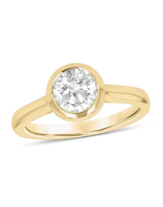 Anello Diamante D-VS1 in oro giallo