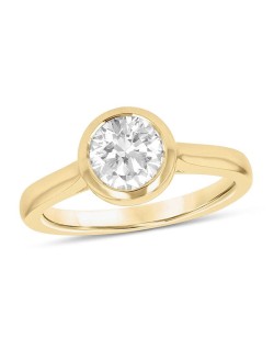 Anello Diamante D-VS1 in oro giallo
