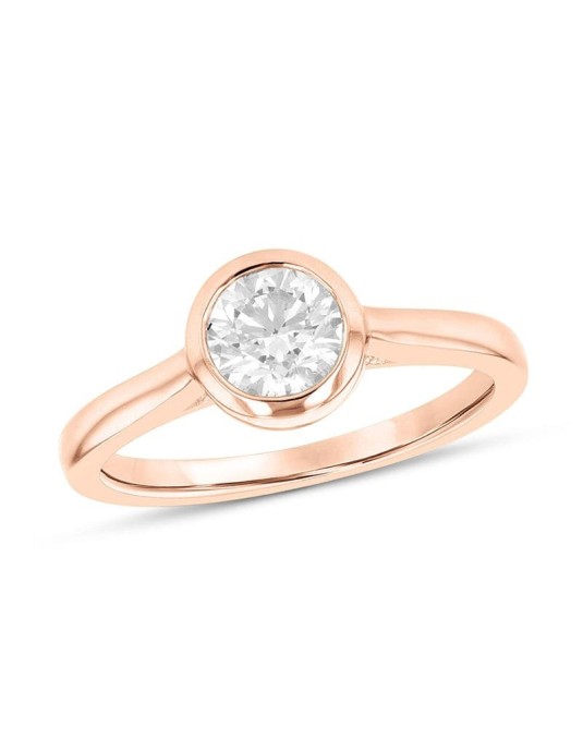 Anello Diamante D-VS1 in oro rosa
