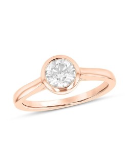 Anello Diamante D-VS1 in oro rosa