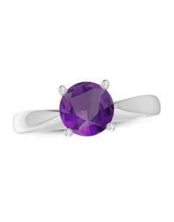 Anello Solitario Ametista di 1 carato