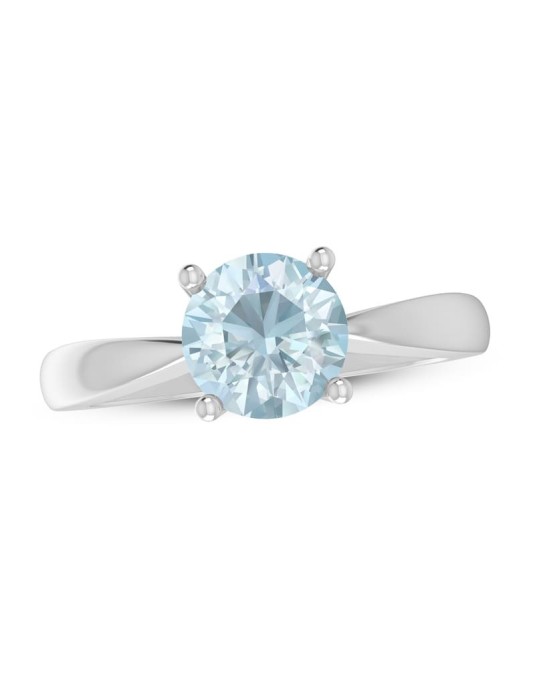 Anello Solitario Acquamarina di 1 carato