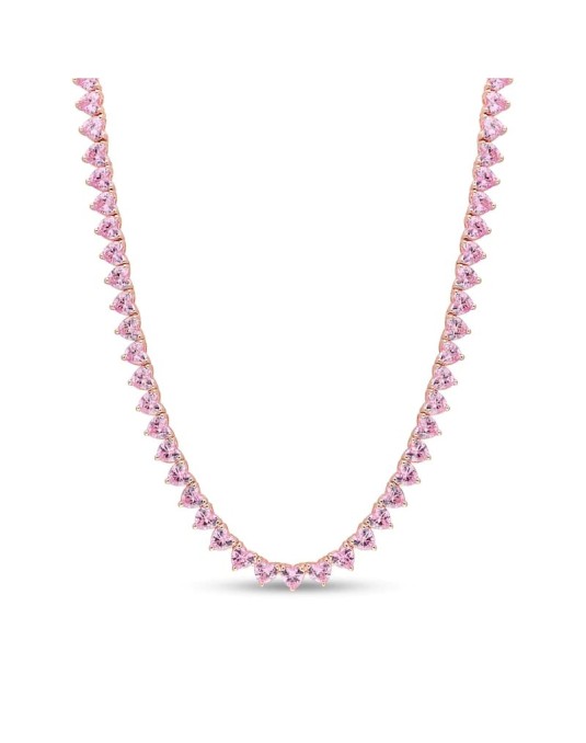 Collana Di Zaffiri Rosa Cuore di 8 carati