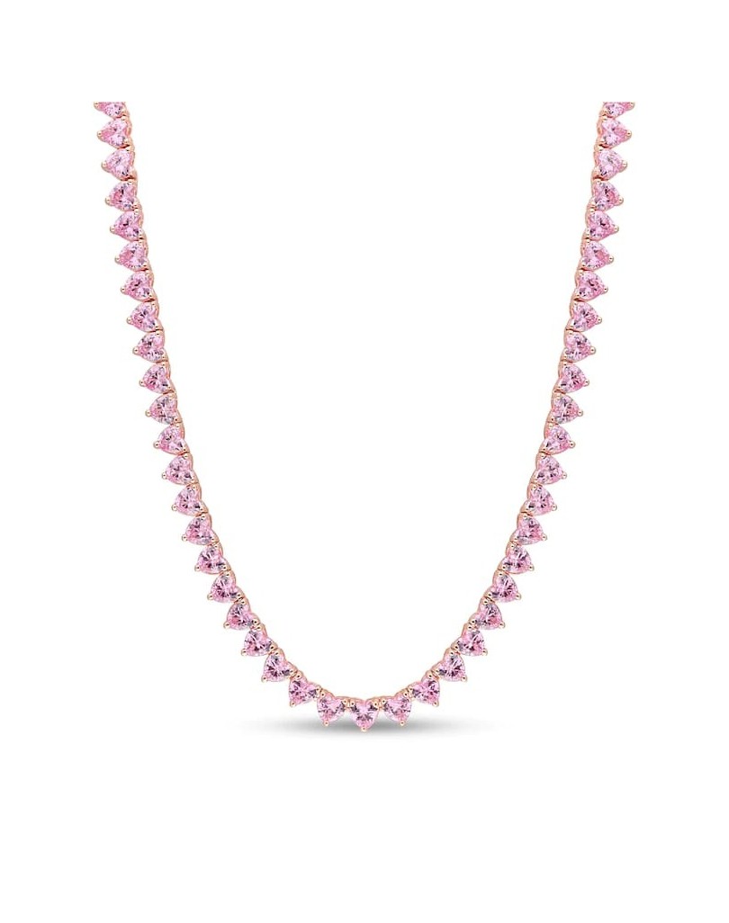 Collana Di Zaffiri Rosa Cuore di 8 carati