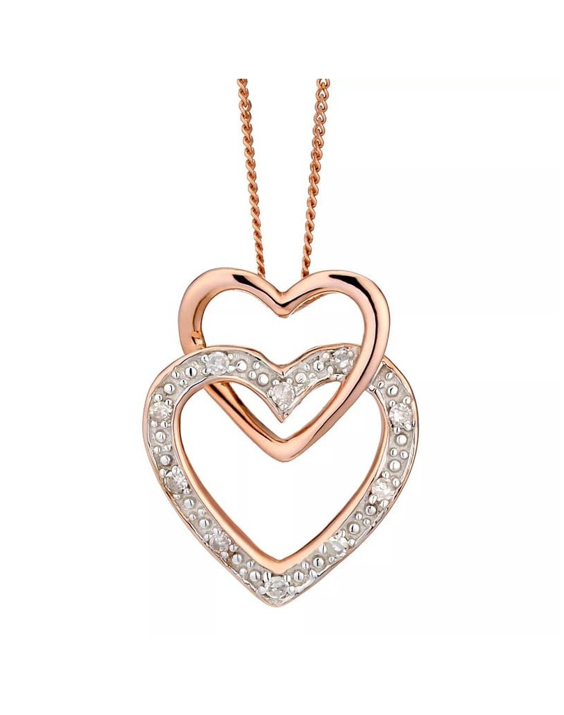 Ciondolo Cuori Con Diamanti