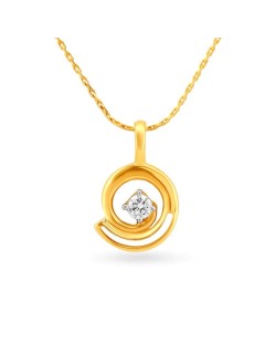 Ciondolo Elegante con Diamante 0.40 carati in Oro Giallo 18k