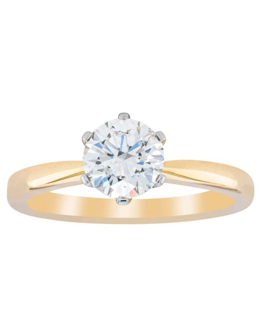 Solitario Oro Giallo e Diamante Naturale