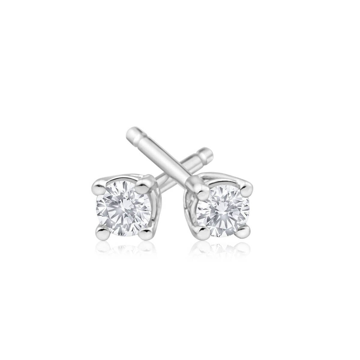 Orecchini Oro Bianco con Diamanti Naturali