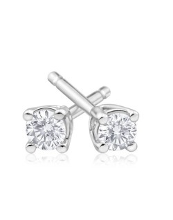 Orecchini Oro Bianco con Diamanti Naturali