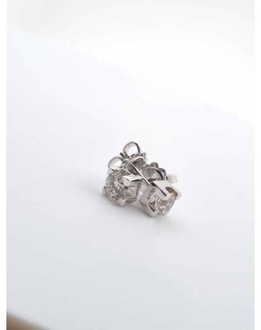 ORECCHINI FANTASIA IN ORO BIANCO 18 K CON DIAMANTI NATURALI E VVS