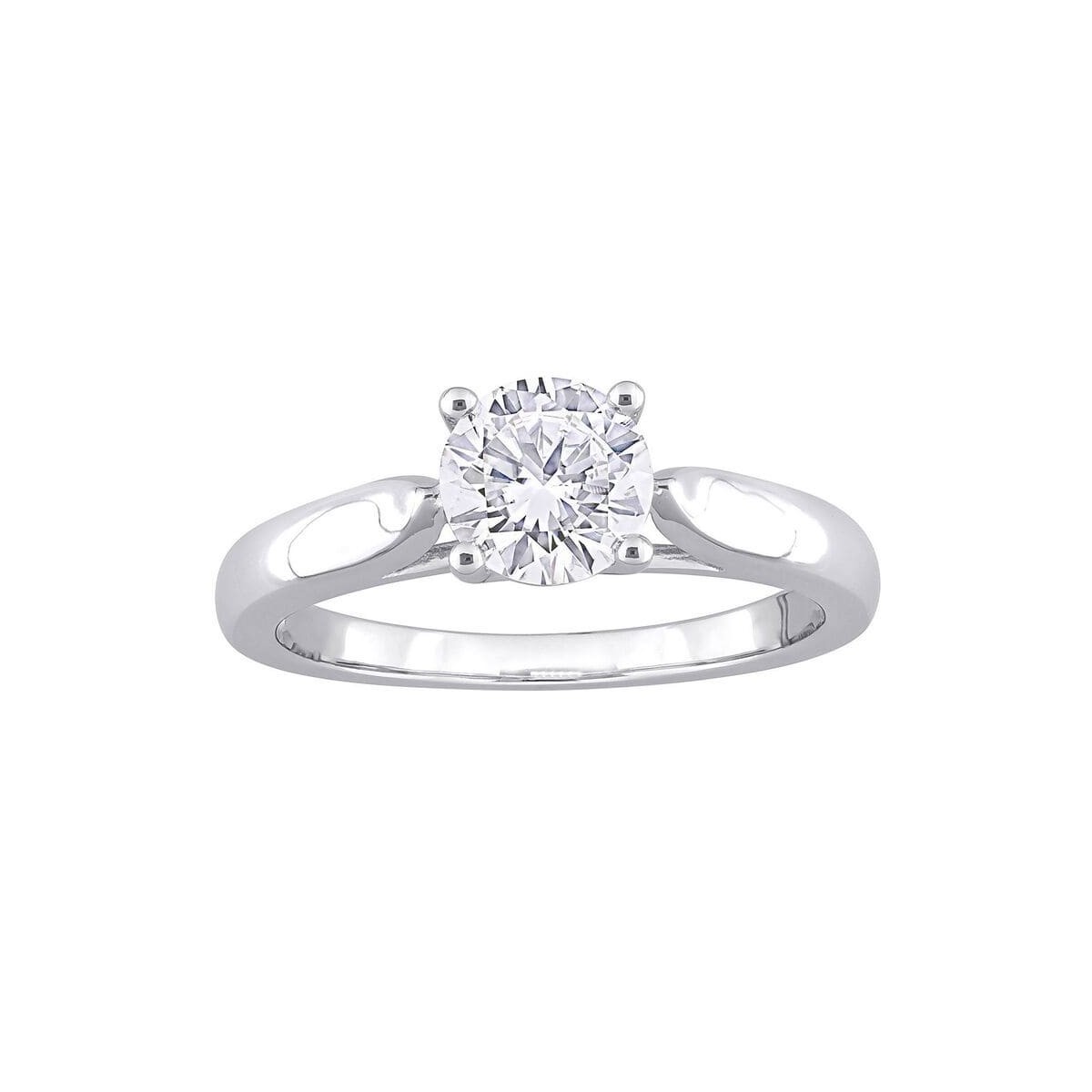 Anello Con Diamante Naturale in Oro Bianco