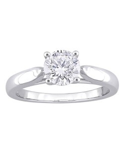 Anello Con Diamante Naturale in Oro Bianco