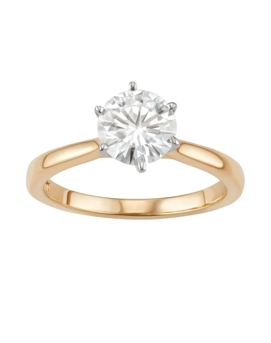 Anello Fidanzamento Oro Giallo Tiffany Diamante