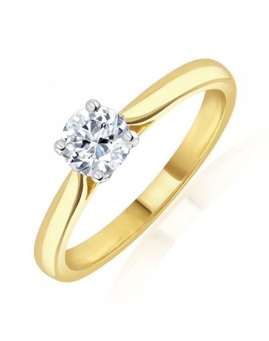 Anello Fidanzamento Oro Giallo Bulgari Diamante