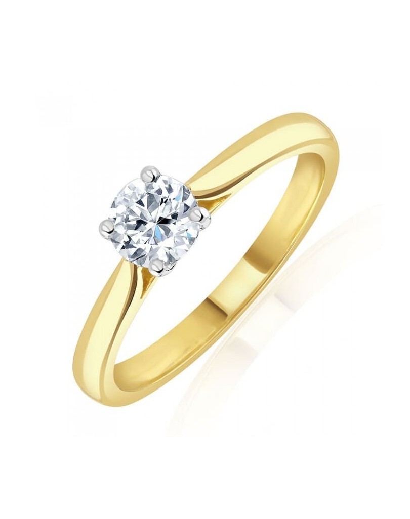 Anello Fidanzamento Oro Giallo Bulgari Diamante