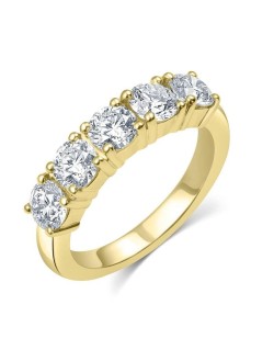Anello Riviera Oro Giallo e Diamanti