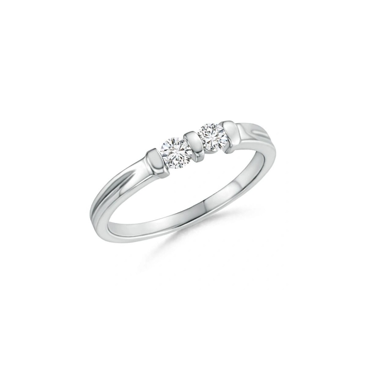Anello Bilogy in Oro Bianco 18k con Diamanti