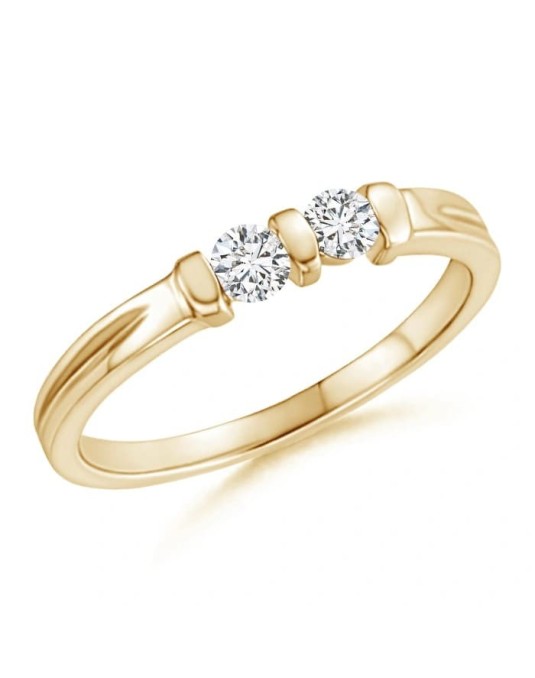 Anello Bilogy in Oro Giallo 18k con Diamanti
