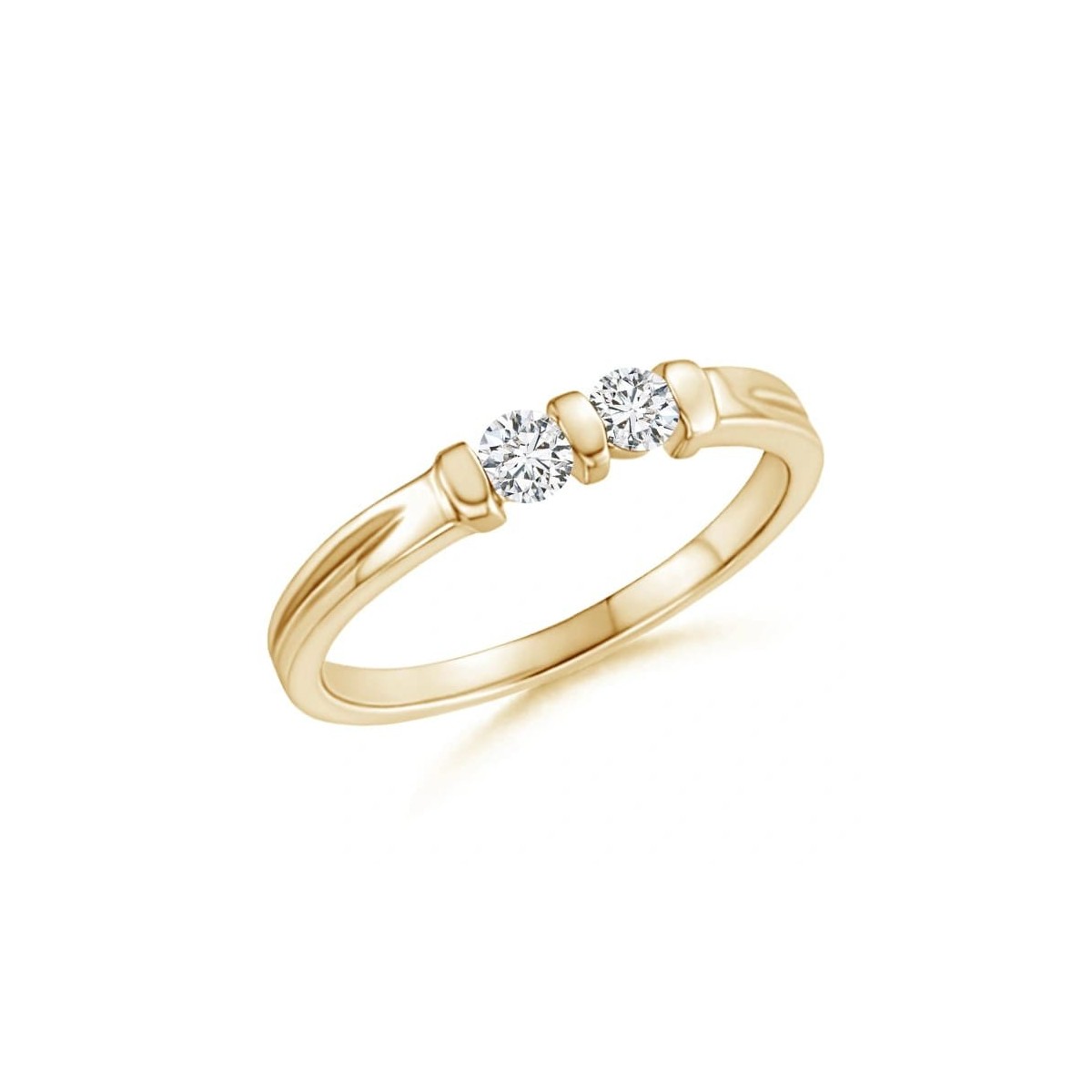 Anello Bilogy in Oro Giallo 18k con Diamanti