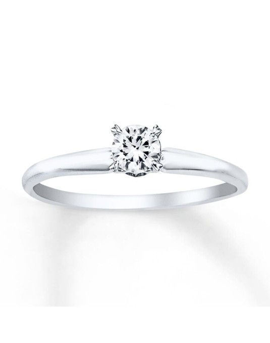 Anello Nozze Oro Bianco con Diamante