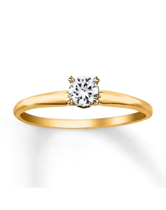 Anello Nozze Oro Giallo con Diamante