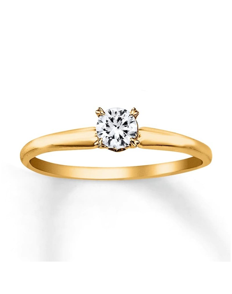 Anello Nozze Oro Giallo con Diamante