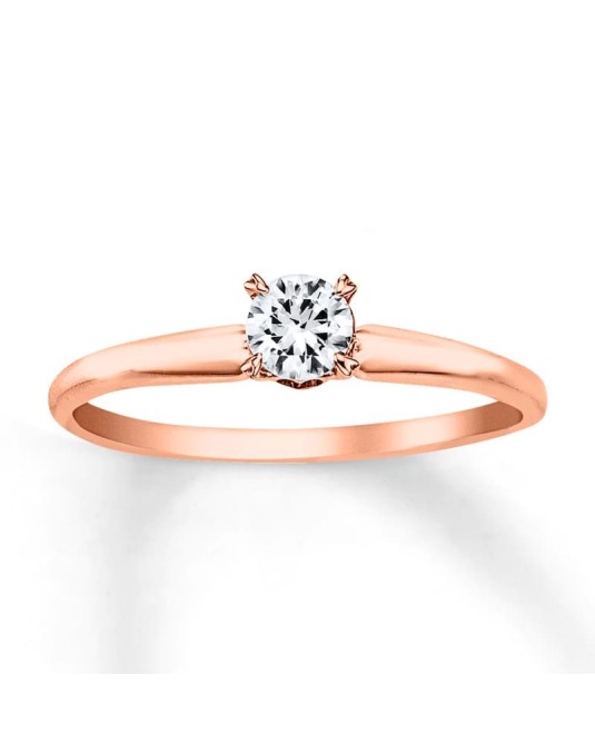 Anello Nozze Oro Rosa con Diamante
