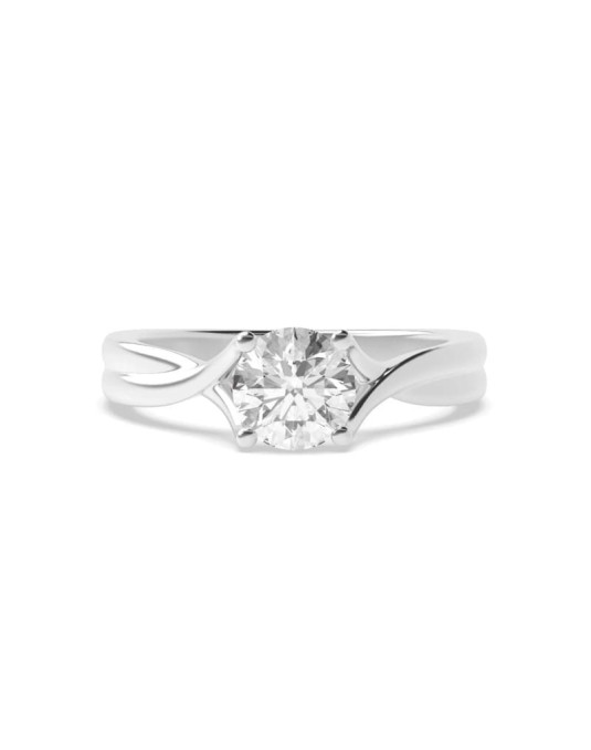 Anello Oro Bianco Di Fidanzamento con Diamante