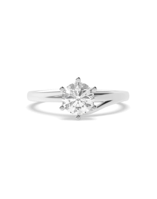 Anello Oro Bianco Di Matrimonio con Diamante