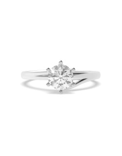 Anello Oro Bianco Di Matrimonio con Diamante