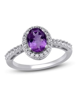 Anello Di Fidanzamento con Ametista Centrale