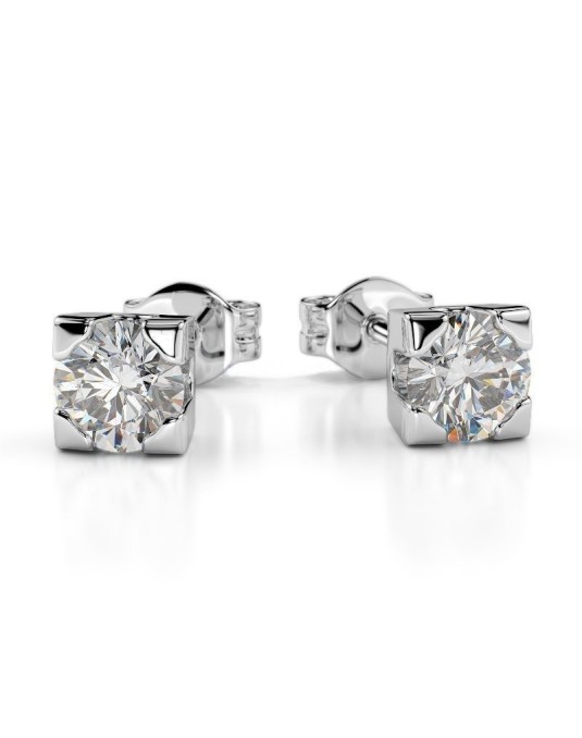 Orecchini Oro Bianco Diamanti Naturali