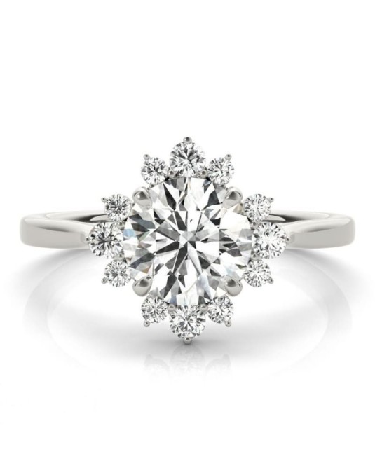 Anello Floreale con Diamanti