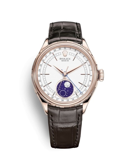 Orologio Rolex Cellini Moonphase cinturino in pelle