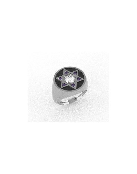 Anello Di Fidanzamento con Ametista Centrale