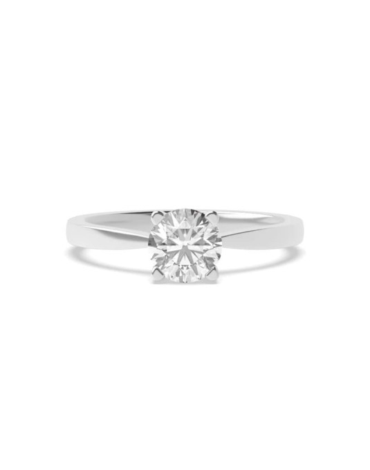 ANELLO SOLITARIO IN ORO BIANCO 18 K CON DIAMANTE NATURALE CERTIFICATO