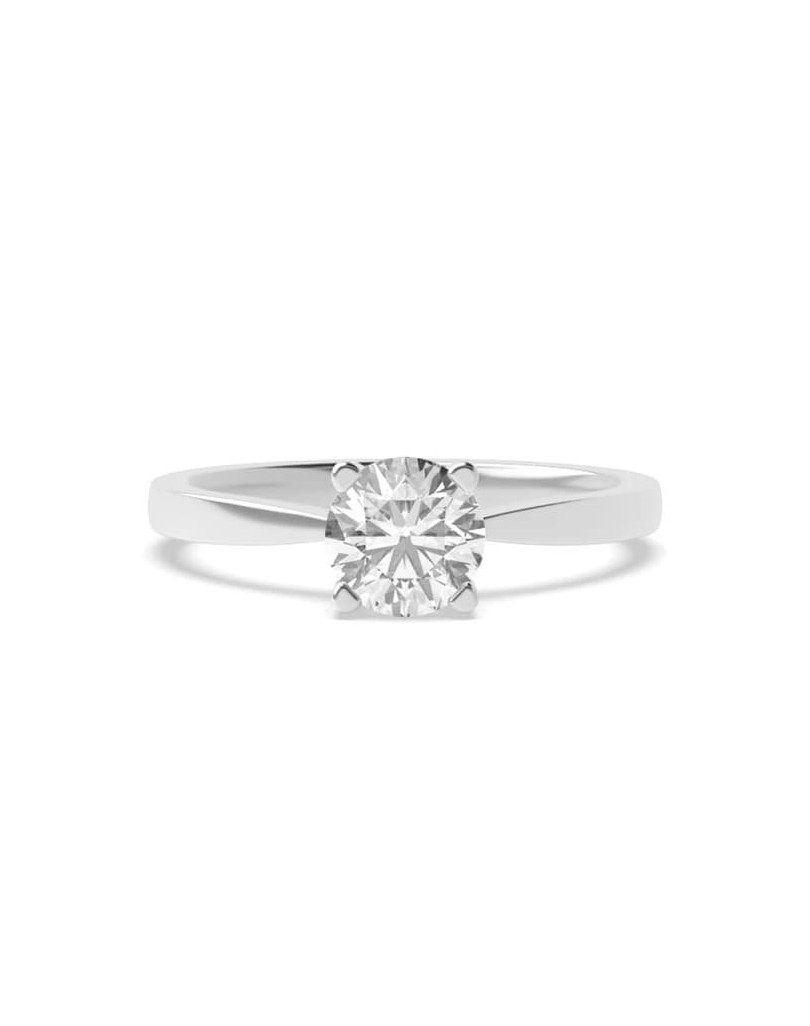 ANELLO SOLITARIO IN ORO BIANCO 18 K CON DIAMANTE NATURALE CERTIFICATO