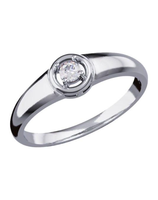 Anello Solitario Particolare con Diamante