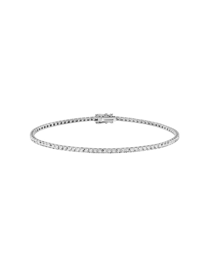 BRACCIALE TENNIS IN ORO BIANCO 18 K CON DIAMANTI NATURALI E VVS