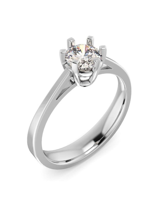 Anello Fidanzamento a 6 griffe con Diamante