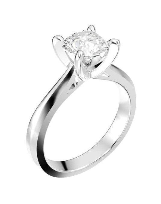 Anello Solitario a 4 griffe con Diamante