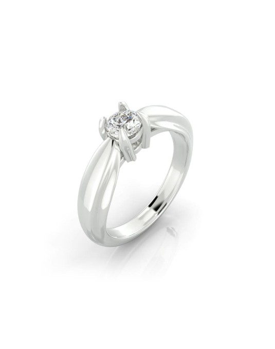 Anello Fidanzamento con 4 griffe e Diamante