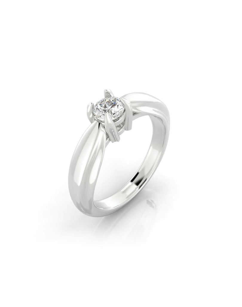 Anello Fidanzamento con 4 griffe e Diamante