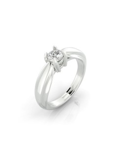 Anello Fidanzamento con 4 griffe e Diamante