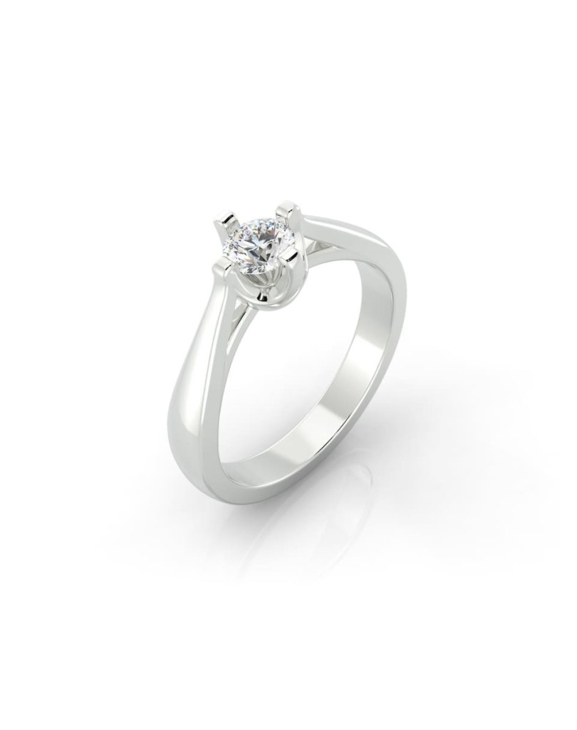 Anello Matrimonio con 4 Griffe e Diamante