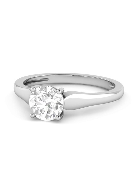 Solitario Anello Oro Bianco con Diamante