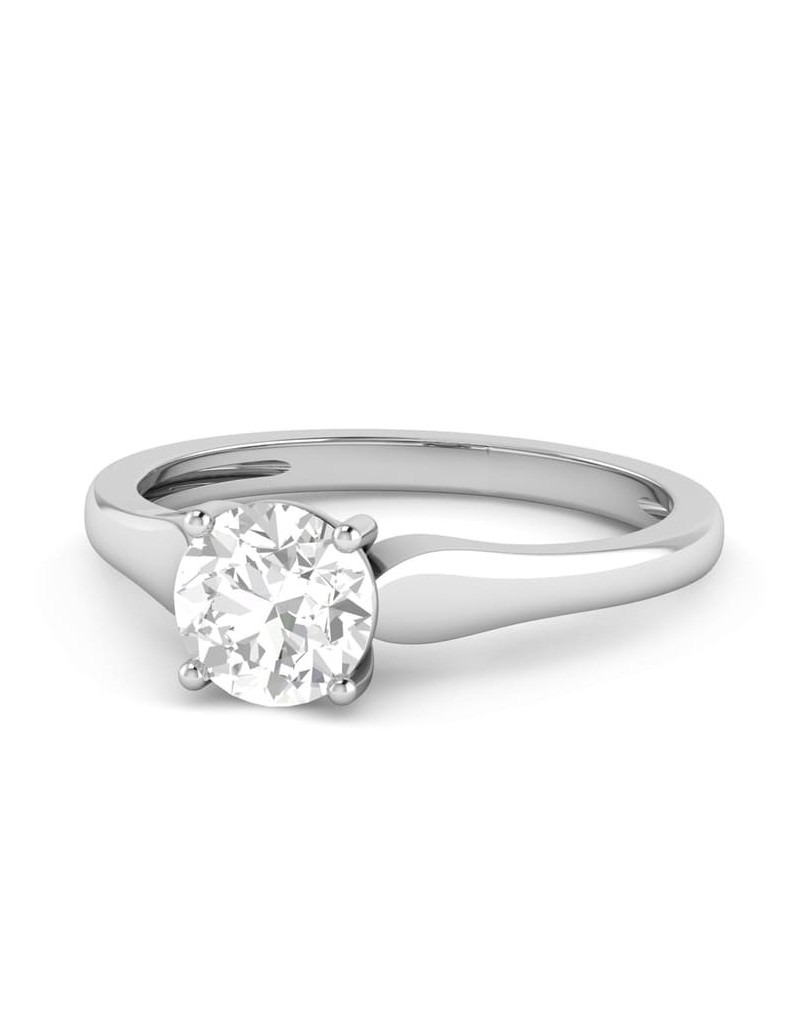 Solitario Anello Oro Bianco con Diamante