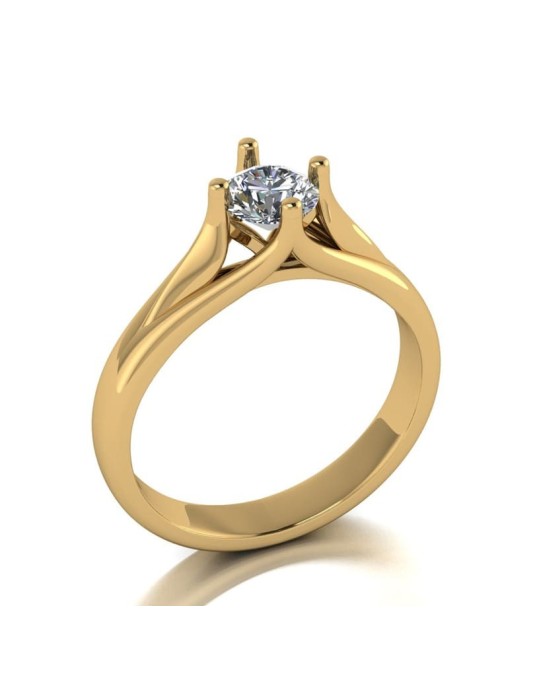 Solitario Anello Oro Giallo con Diamante