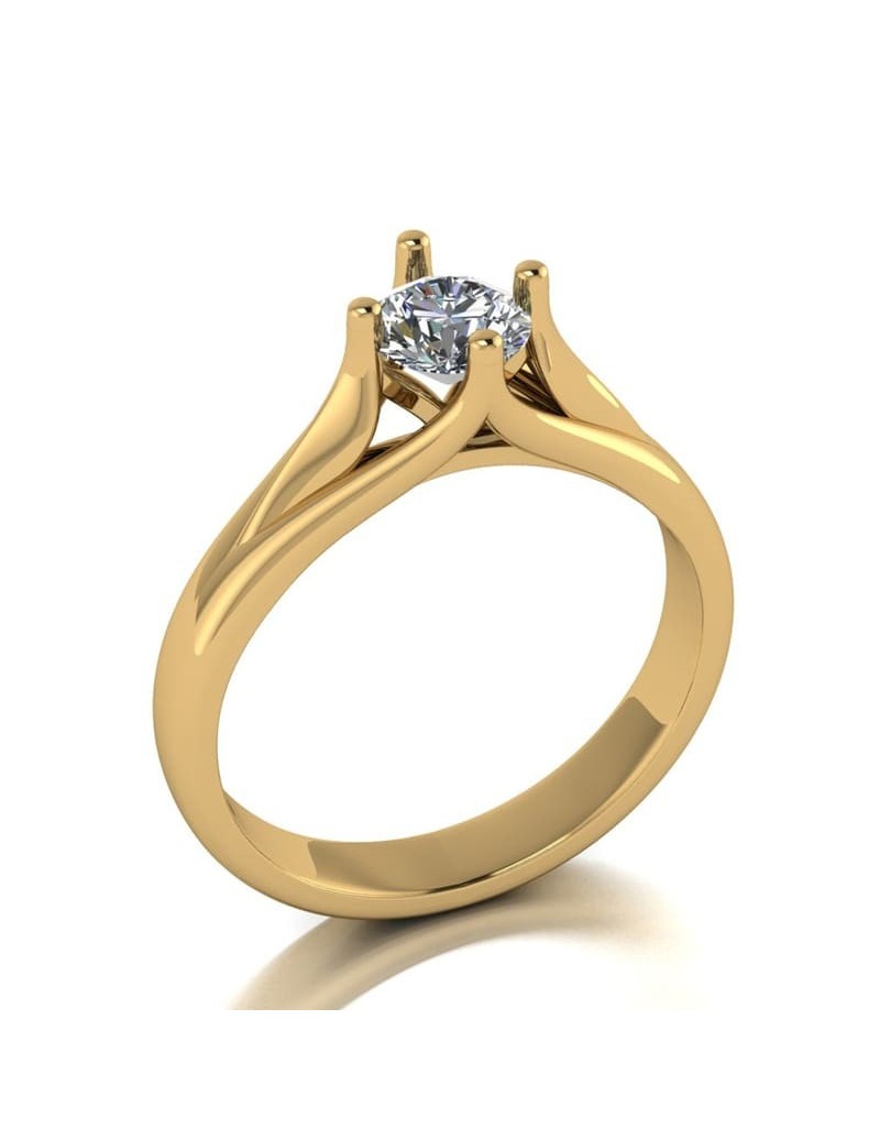 Solitario Anello Oro Giallo con Diamante