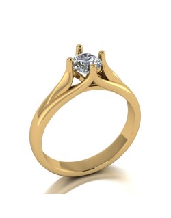 Solitario Anello Oro Giallo con Diamante